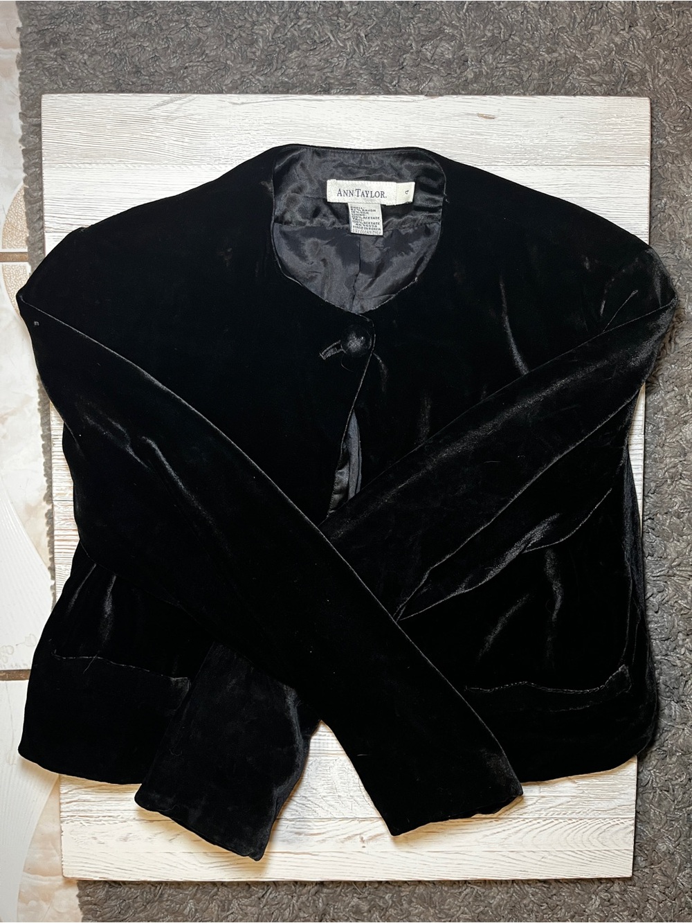 VINTAGE Ann Taylor Black Velvet Jacket